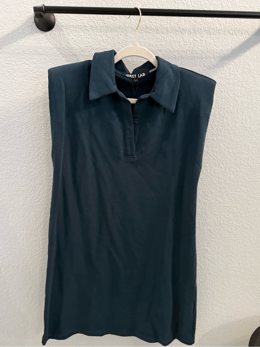 GREY LAB Dark Teal Sleeveless Polo Tank